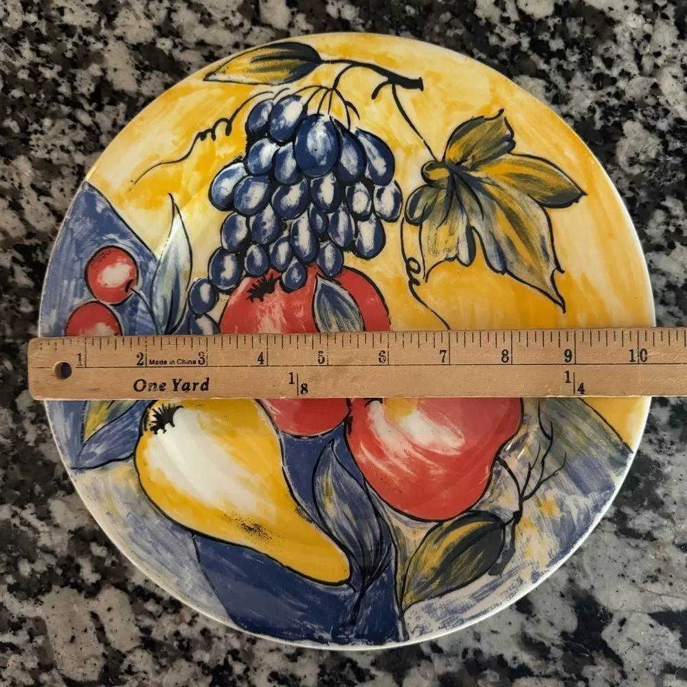 Vintage Pier 1 Handcrafted Colorful Plates (2) Art Decor Made‎ in Italy